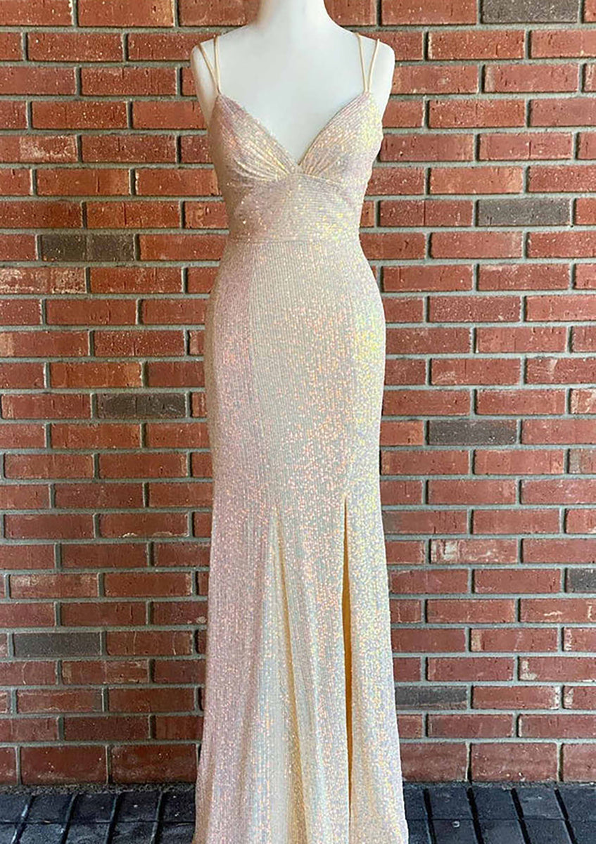 Gorgeous Column V-neck Sleeveless Lace Black Prom Dress