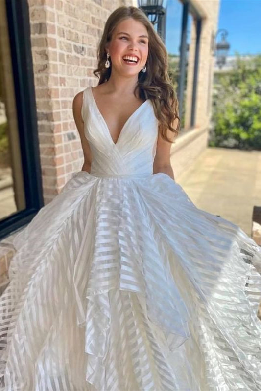 striped bridesmaid dress White V-Neck Sleeveless Backless A-Line Wedding Black Cowl-Neck Mini Slip color_Dusty blue 100% cotton. Size:34