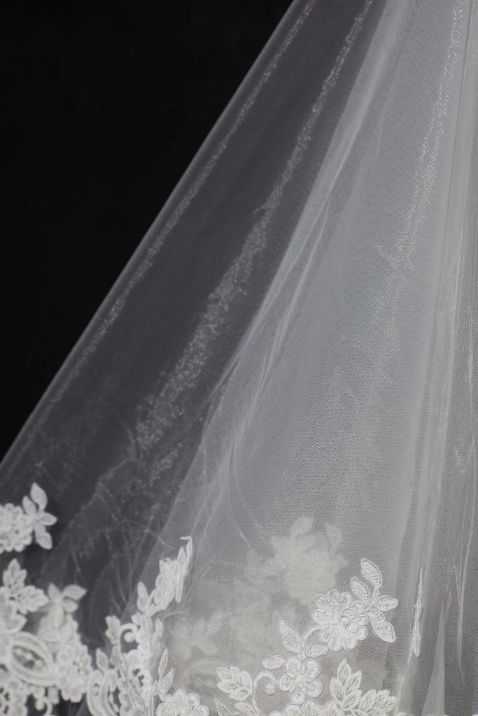 2 Layers Elbow Length Lace Wedding Veil