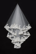 2 Layers Elbow Length Lace Wedding Veil