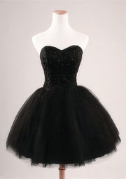 A-Line/Princess Strapless Short/Mini Tulle Cocktail Dress 