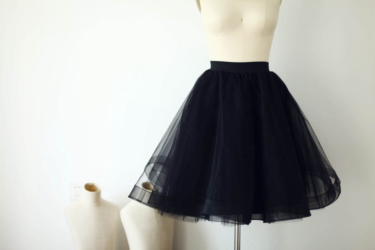 Black Horsehair Tulle Skirt Short Women Skirt M