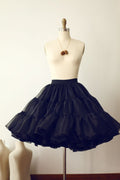 Schwarzer Organza Petticoat Unterrock Krinoline TUTU Rock