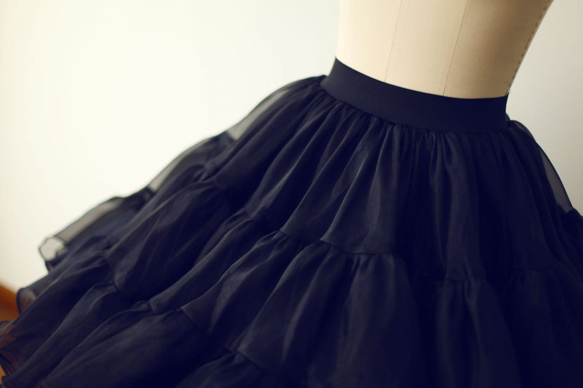 black petticoat dress Black Organza Petticoat Underskirt Crinoline TUTU Skirt XL