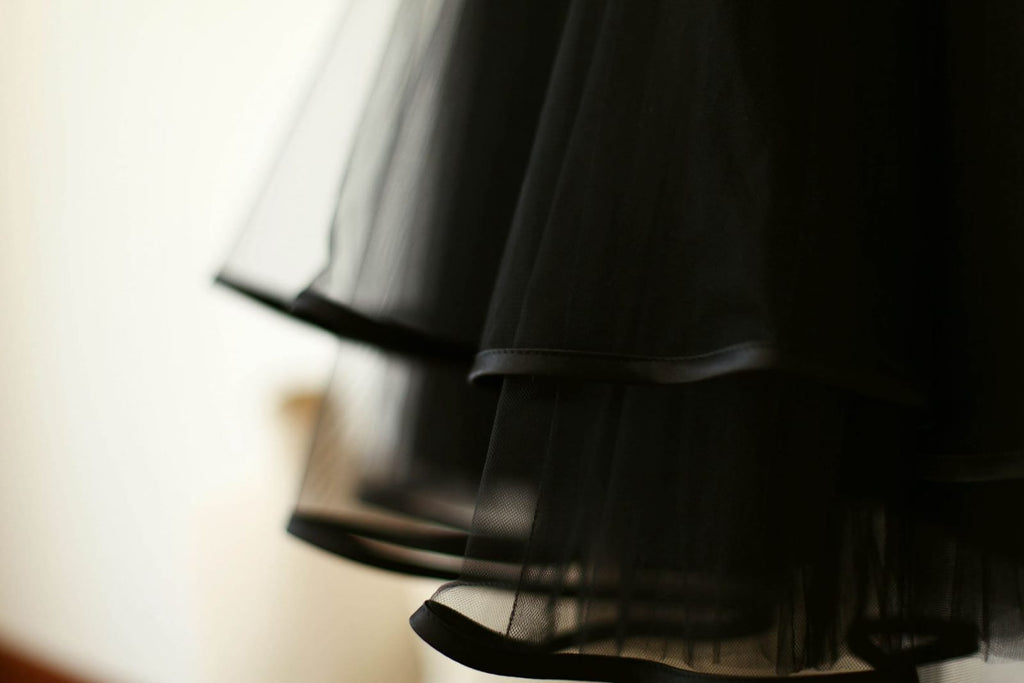 Black Tulle Satin Edge Skirt / Short Woman Skirt