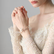 Bridal Pearl Flower Bracelet Crystals Trendy Vintage Simple 