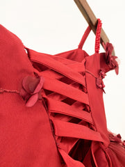 Burgundy 3D Beaded Lace Flower Tulle Off Shoulder Wedding