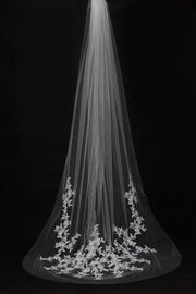 Cathedral Long Length Lace Appliques Wedding Veil