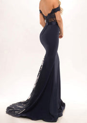 Elastic Satin Prom Dress Trumpet/Mermaid Off-The-Shoulder