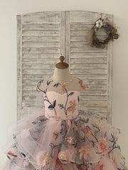 Embroidery Lace Tulle Cap Sleeves Keyhole Back Wedding
