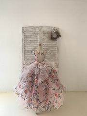 Embroidery Lace Tulle Cap Sleeves Keyhole Back Wedding