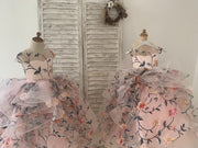 Embroidery Lace Tulle Cap Sleeves Keyhole Back Wedding