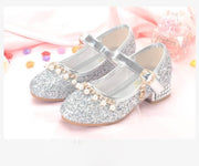 Gold / Silver Sequin Rhinestone Wedding Flower Girl Shoes