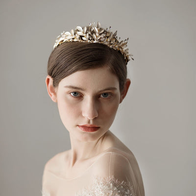 Golden Bride Crown Princess Headwear Wedding Hair Jewelry