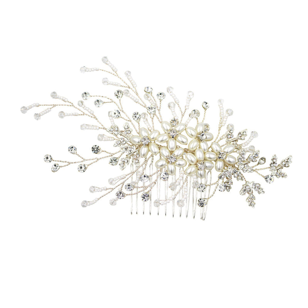 Handmade Artificial Pearls Bridal Hair Comb Wedding