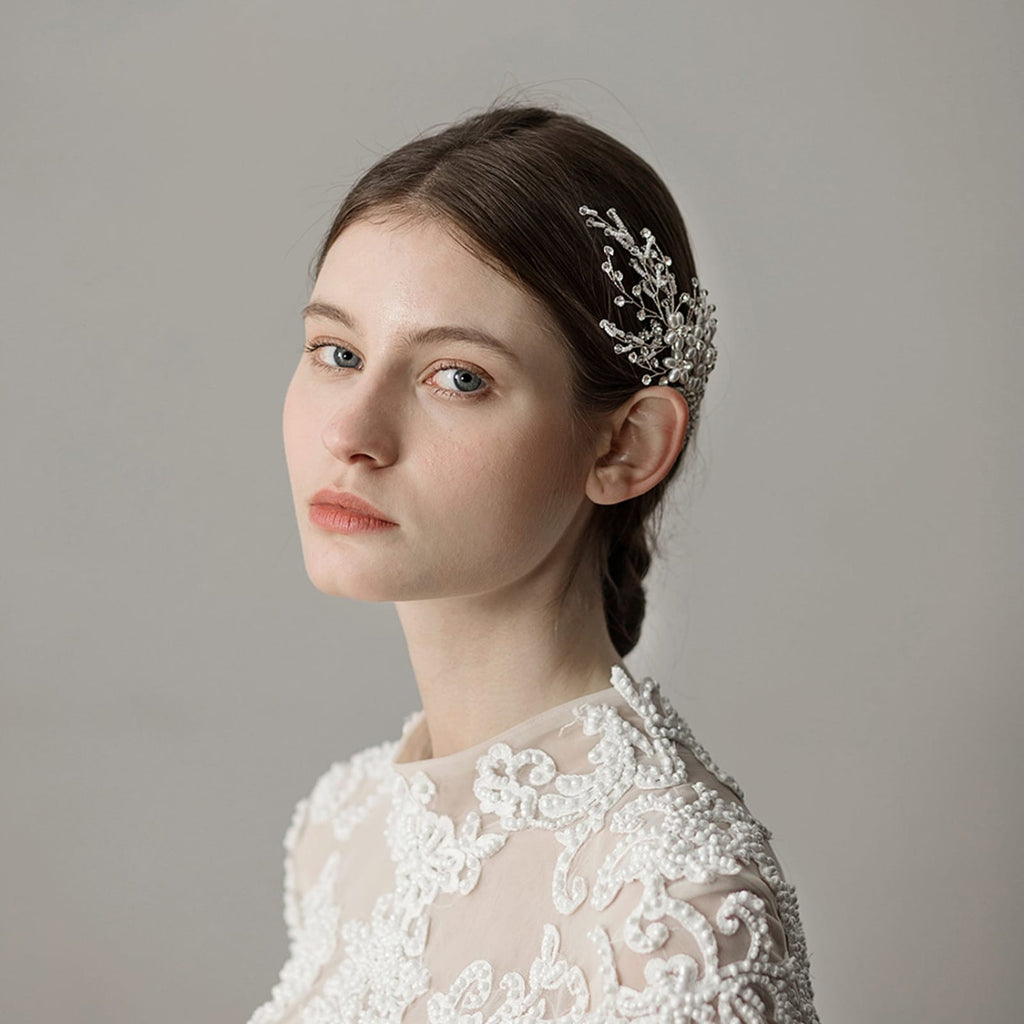 Handmade Artificial Pearls Bridal Hair Comb Wedding