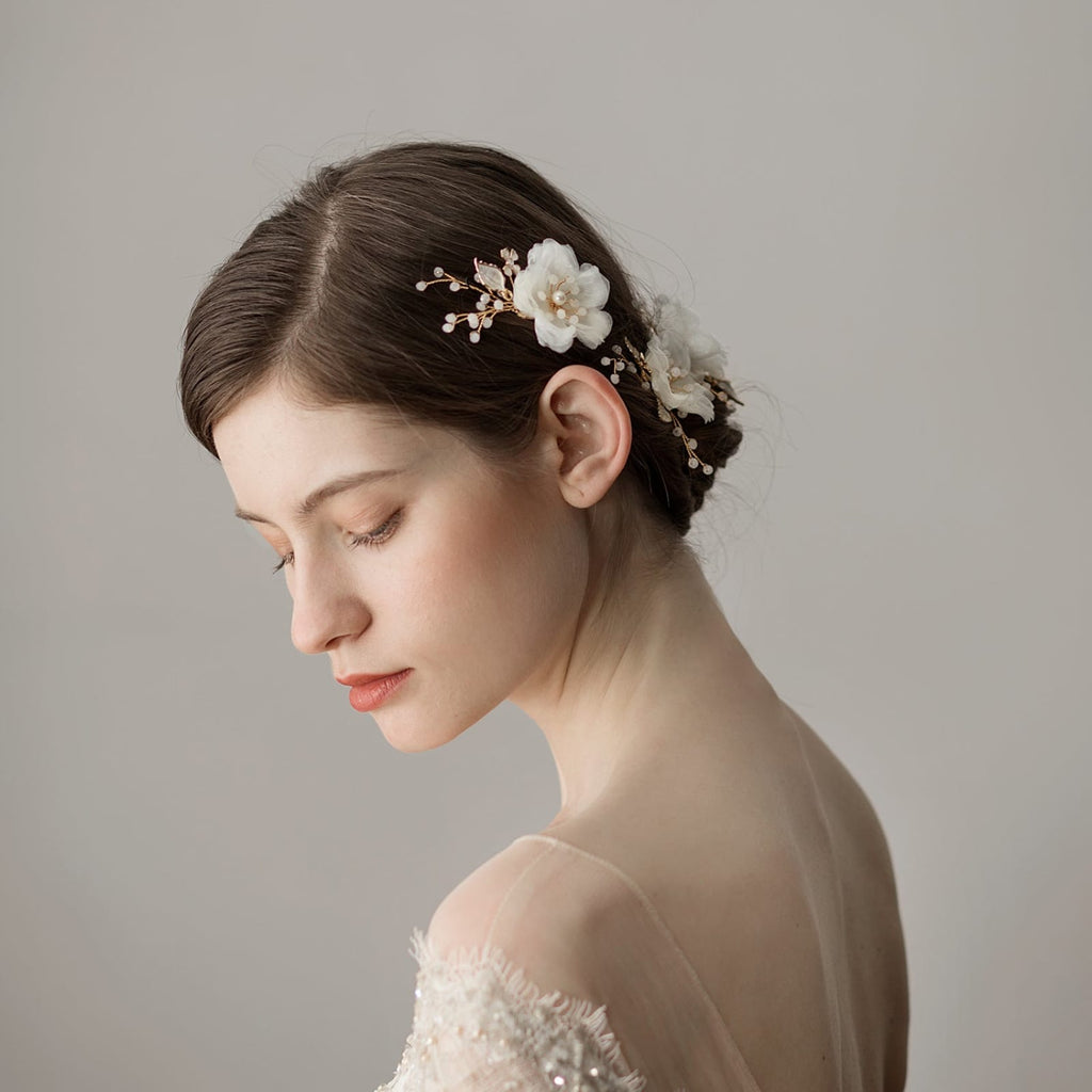 Handmade Chiffon Flowers Hairpin Suit Bridal Hair Wedding
