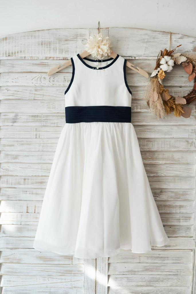 Ivory Chiffon Wedding Flower Girl Dress Junior Bridesmaid