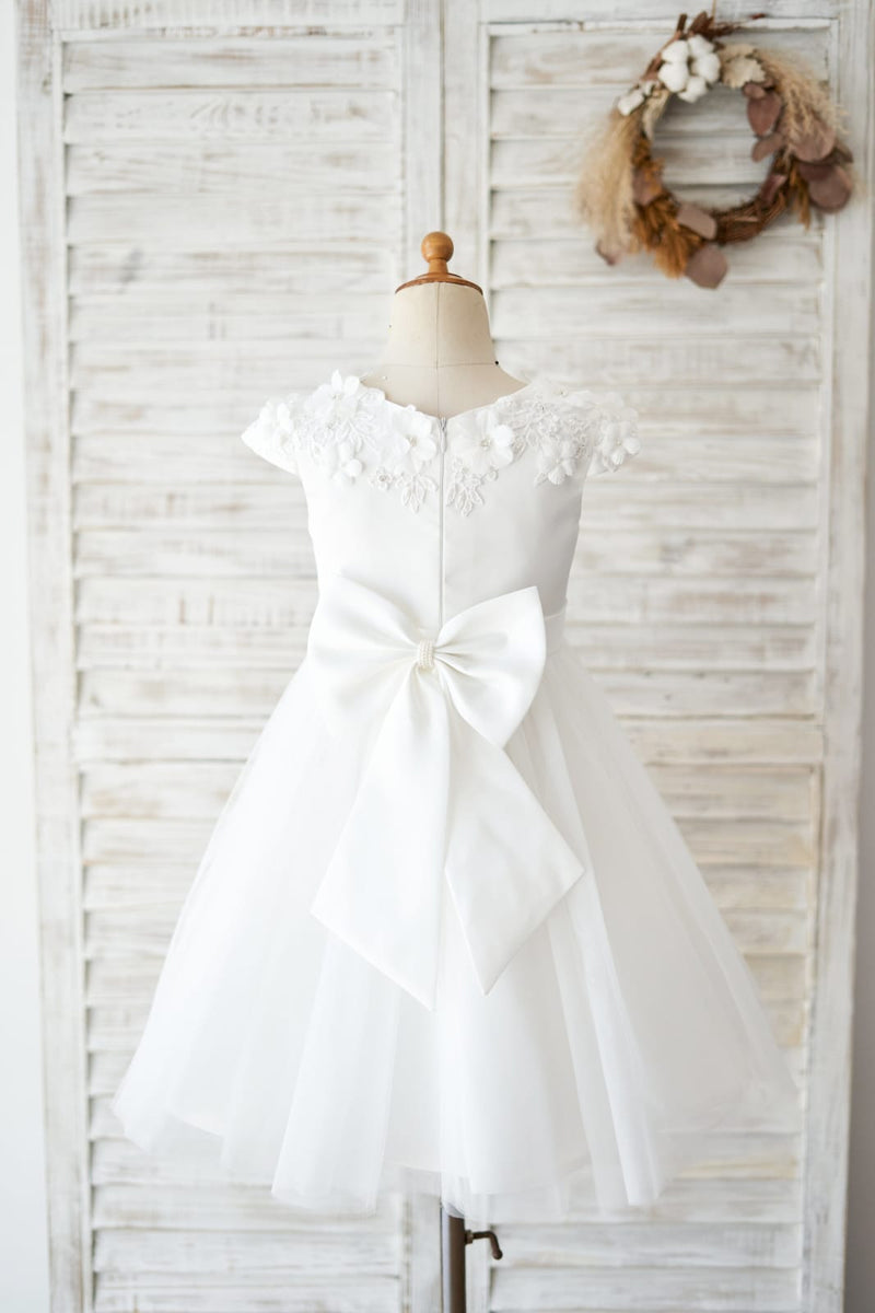 Cap Sleeves Tulle With Lace Lovely Beautiful Cheap Short  Wedding Flower Girl Dresses, FG0093