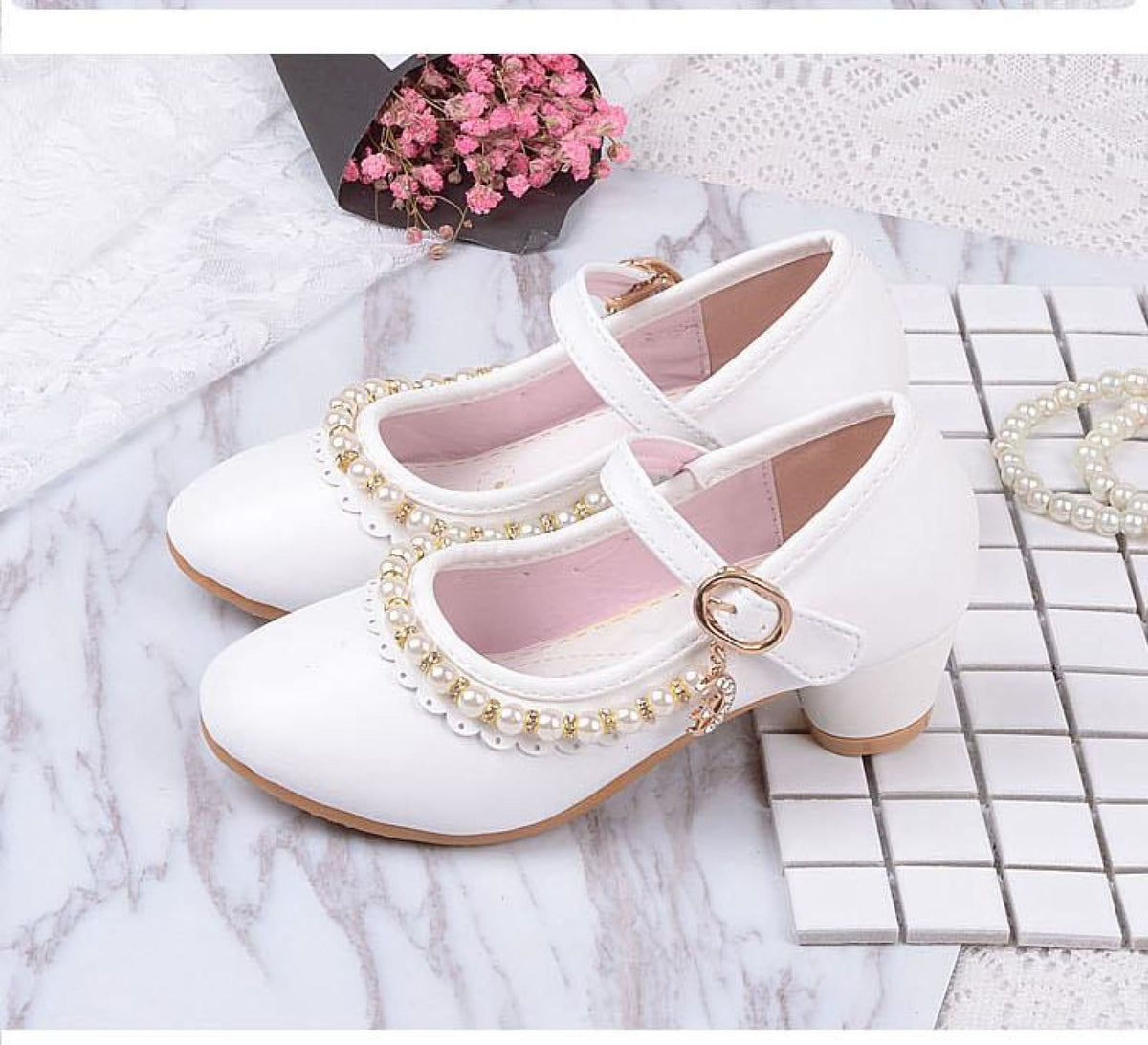 Heeled flower girl shoes Clearance