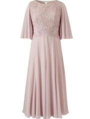 A-line Ankle Length Chiffon Butterfly Sleeve Mother of Bride