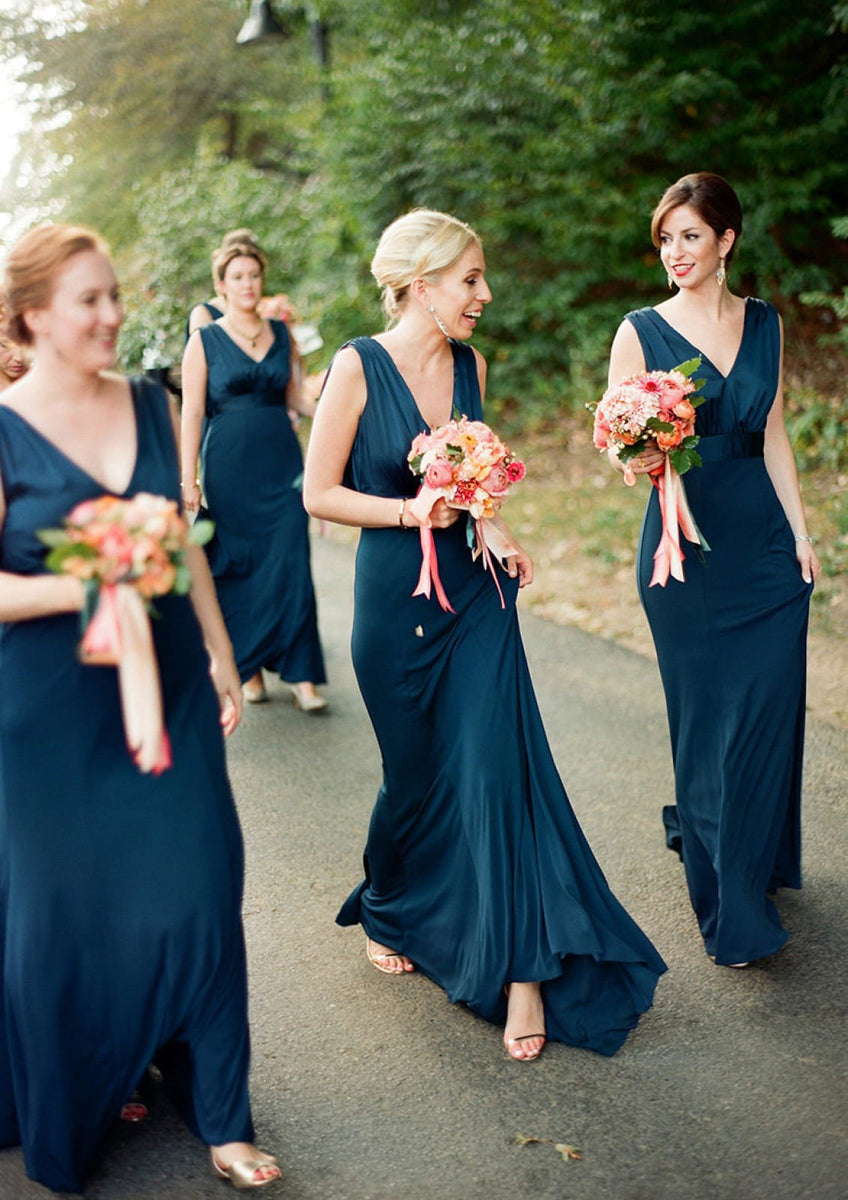 Charmeuse and chiffon bridesmaid dress on sale