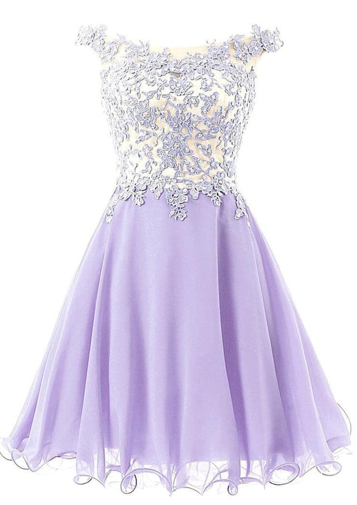 A-Line/Princess Off-the-Shoulder Short/Mini Tulle Cocktail