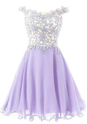 A-Line/Princess Off-the-Shoulder Short/Mini Tulle Cocktail