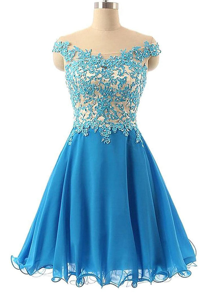 A-Line/Princess Off-the-Shoulder Short/Mini Tulle Cocktail