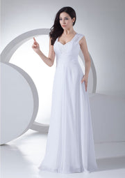 A-line Sweetheart Sleeveless Long Chiffon Evening Dress