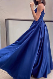 A-Line Minimalist Sexy Party Wear Prom Dress V Neck