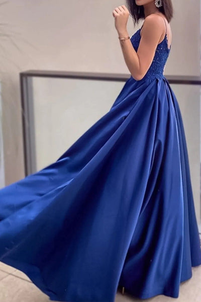 A-Line Minimalist Sexy Party Wear Prom Dress V Neck