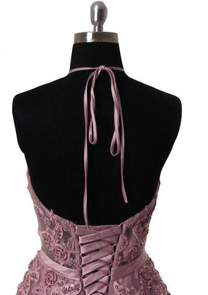 Tulle Prom Dress A-Line/Princess Scoop Neck Court Train