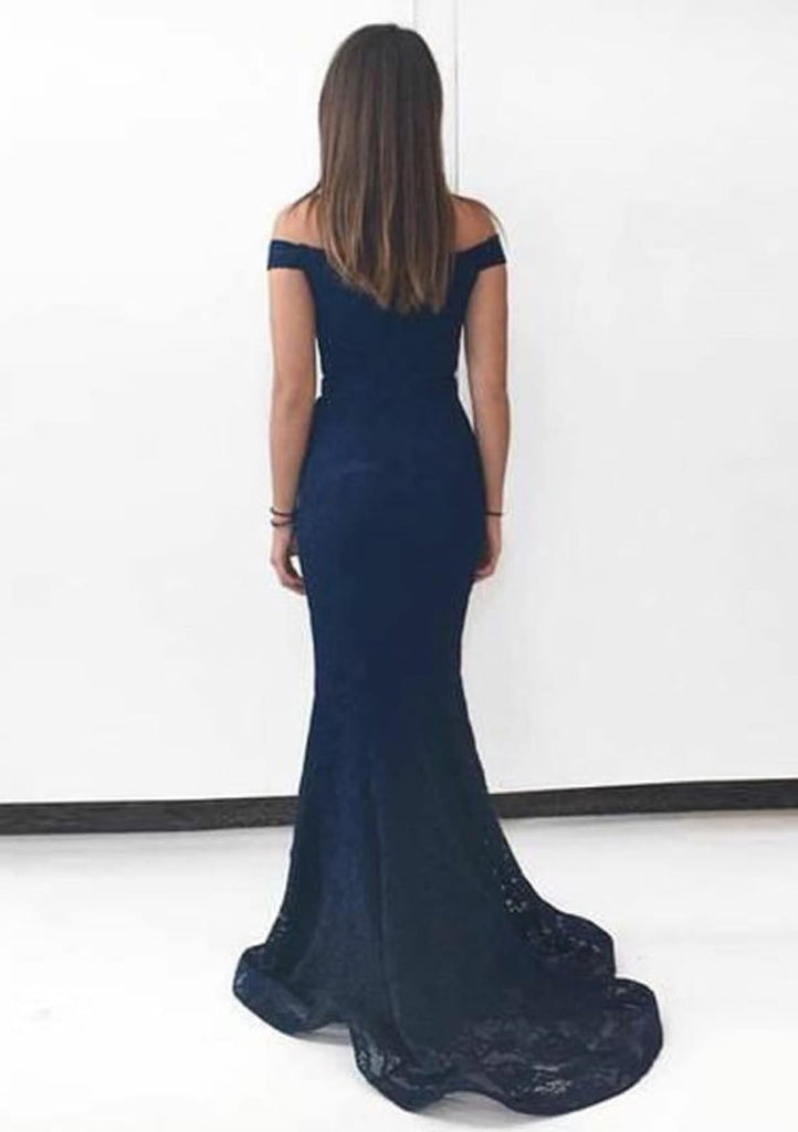 Trumpet/Mermaid Off-the-Shoulder Sleeveless Sweep Train Lace