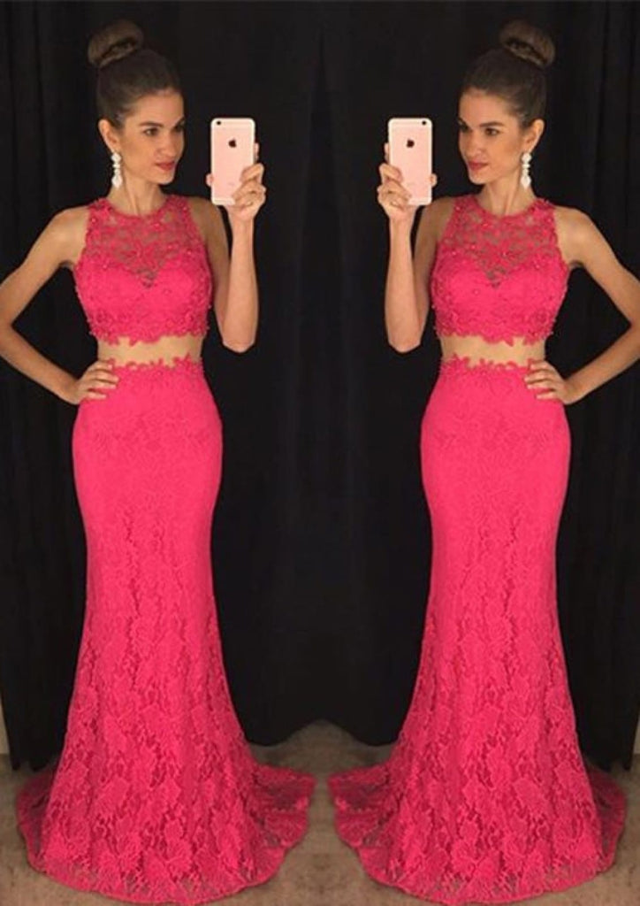 Trumpet/Mermaid Sleeveless Bateau Sweep Train Lace Prom