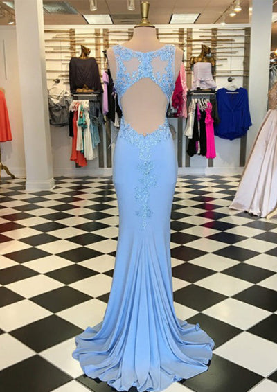 Trumpet/Mermaid Sleeveless Sweep Train Open Back Elastic