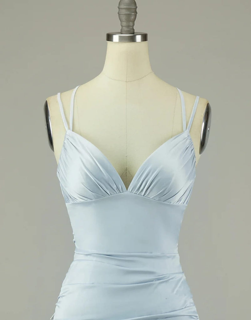 V Neck Sexy Halter Straps Hot Pink/Blue Backless Homecoming