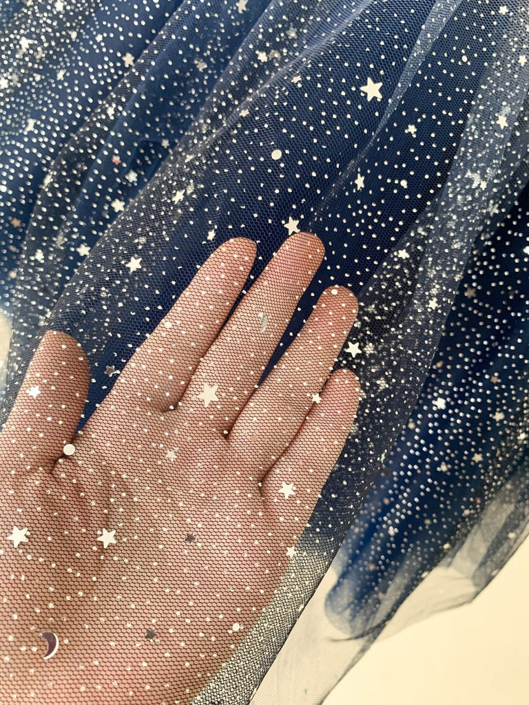 Ombre Pink / Navy Star Tulle Wedding Flower Girl Dress Kids