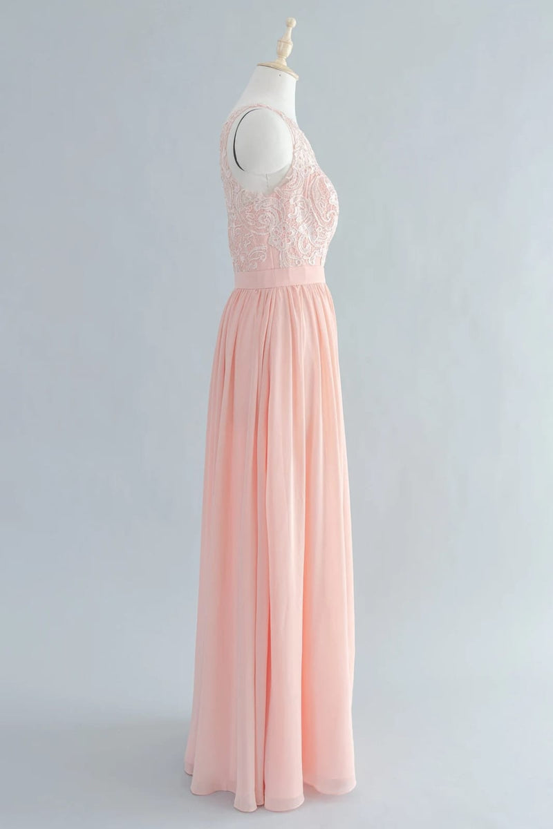 blush one shoulder chiffon dress One-Shoulder Chiffon A-Line Bridesmaid Dress With Slit in Pale Blush