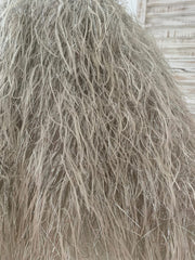 Pink / Silver Gray Jacquard Feather High Neck Wedding Party