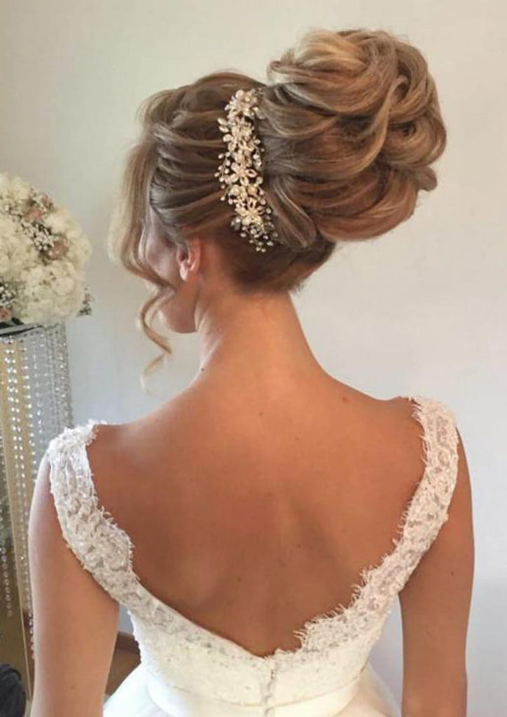 Princess V Neck Sleeveless Open Back Lace Tulle Wedding