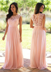 Princess Sleeveless Chiffon Long Wedding Party Dress