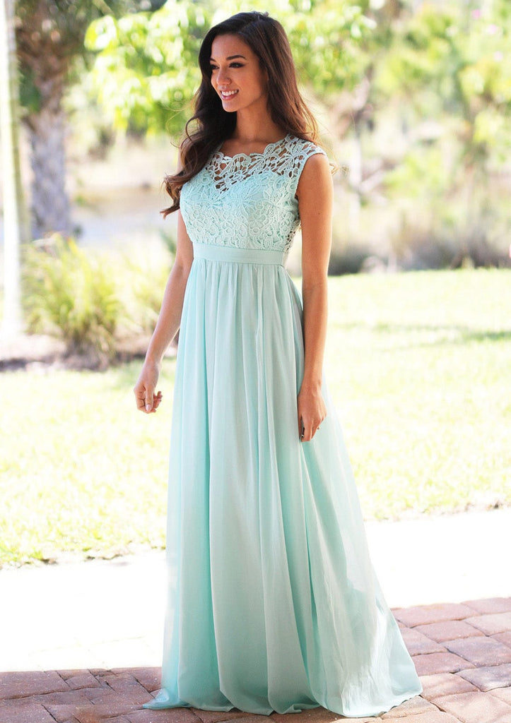 Princess Sleeveless Chiffon Long Wedding Party Dress