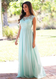 Princess Sleeveless Chiffon Long Wedding Party Dress