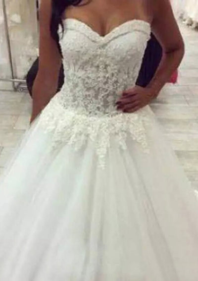 Princess Strapless Sweetheart Tulle Bridal Gown Wedding