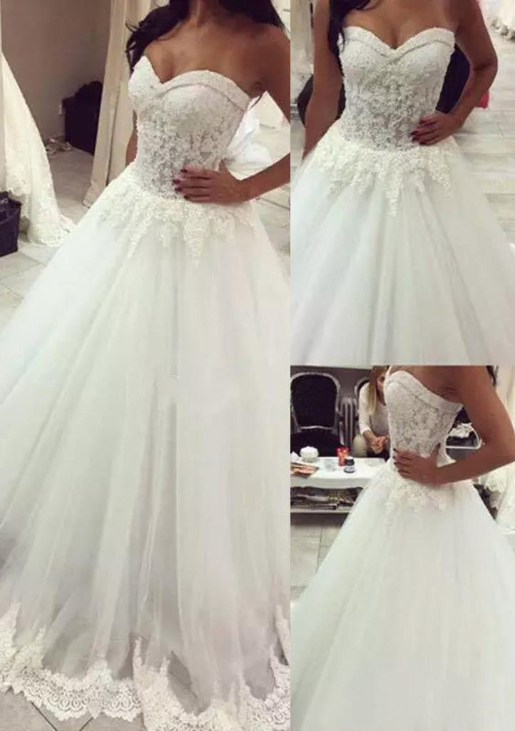 Princess Strapless Sweetheart Tulle Bridal Gown Wedding