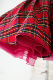 Red Tartan Wedding Flower Girl Dress Kids Party Dress