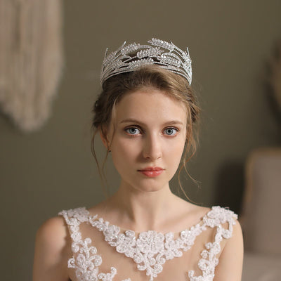 Retro Beadings Wedding Baroque Dome Diamond Bride Crown