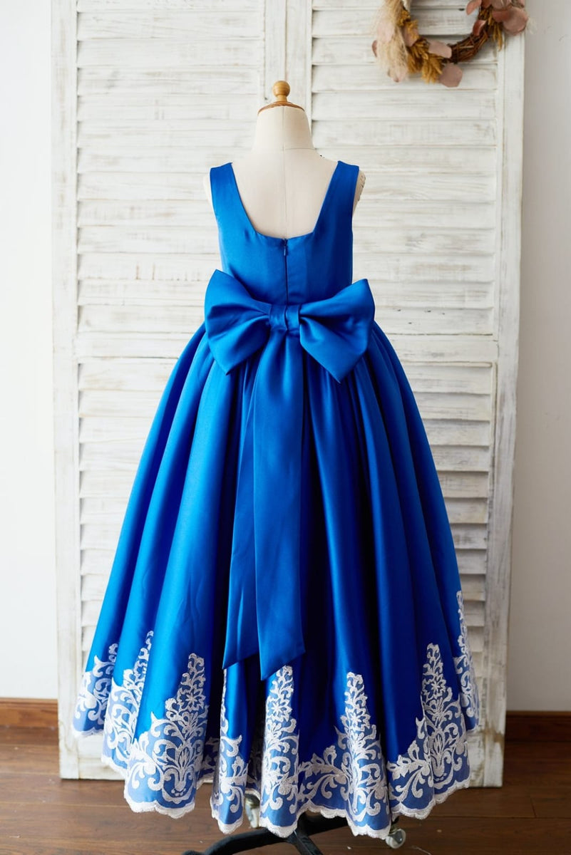 royal blue satin dresses Blue Wave main image 0