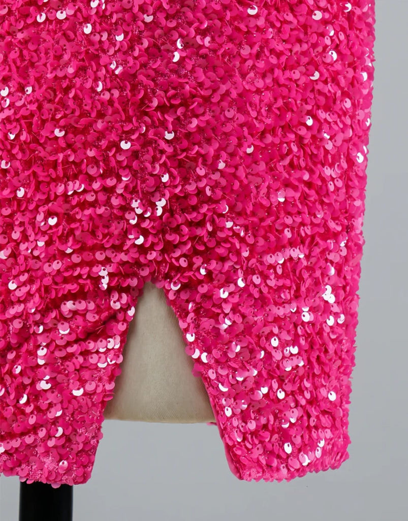 Sexy Glitter One Shoulder Single Sleeve Sequin Homecoming